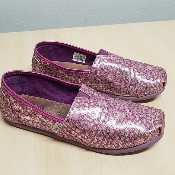purple glitter toms